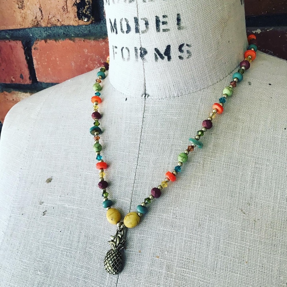 Hand Designed Pineapple Under The Sun Necklace - image 6